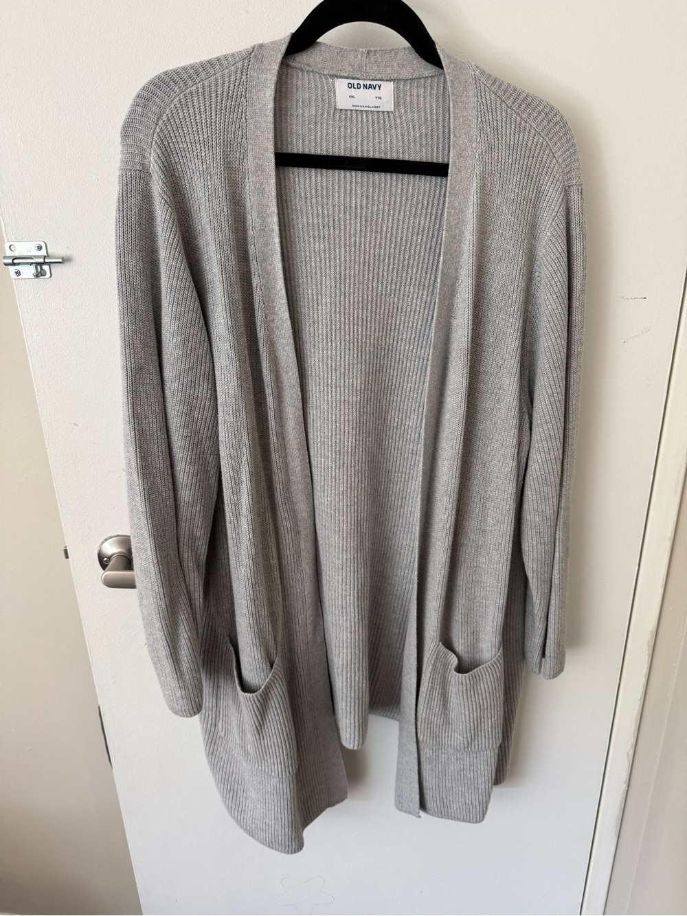 Old Navy Women's Heather Gray Open-Front Ribbed Cardigan